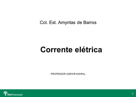 Col. Est. Amyntas de Barros PROFESSOR: ADEMIR AMARAL