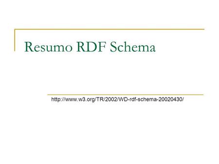 Resumo RDF Schema