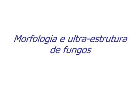 Morfologia e ultra-estrutura de fungos