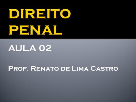 DIREITO PENAL AULA 02 Prof. Renato de Lima Castro.