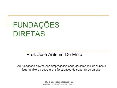 Prof. José Antonio De Milito
