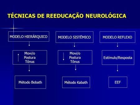 TÉCNICAS DE REEDUCAÇÃO NEUROLÓGICA