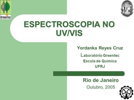 ESPECTROSCOPIA NO UV/VIS