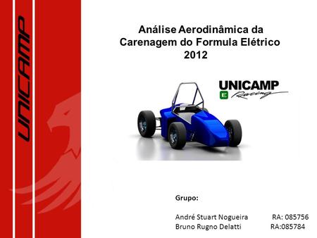 Análise Aerodinâmica da Carenagem do Formula Elétrico 2012