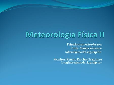 Meteorologia Física II