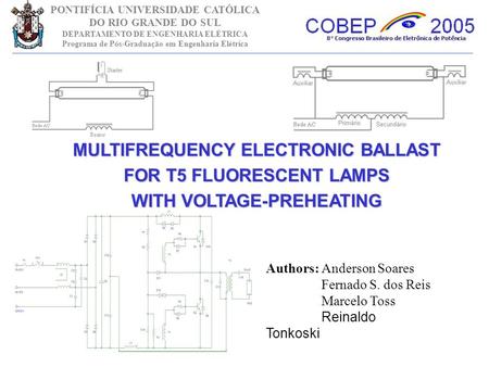 MULTIFREQUENCY ELECTRONIC BALLAST FOR T5 FLUORESCENT LAMPS