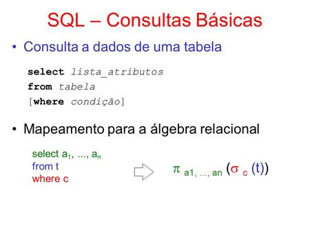 SQL – Consultas Básicas