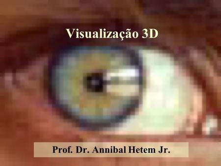 Visualização 3D Prof. Dr. Annibal Hetem Jr.. Objetivo O objetivo de se usar Visão 3D em Realidade Virtual é garantir (e facilitar) a imersão.