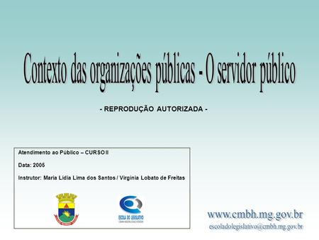 Contexto das organizações públicas - O servidor público