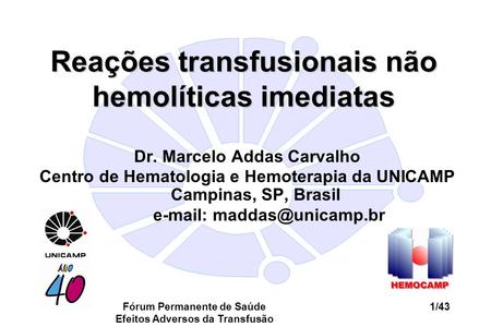 Reações transfusionais não hemolíticas imediatas