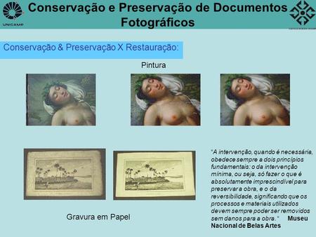 Conservação e Preservação de Documentos Fotográficos