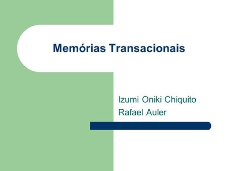 Memórias Transacionais