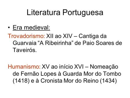 Literatura Portuguesa