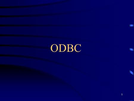 ODBC.