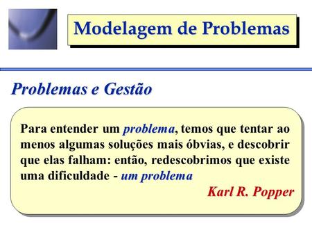 Problemas e Gestão Karl R. Popper
