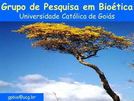 Grupo de Pesquisa em Bioética Universidade Católica de Goiás