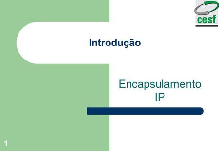 Introdução Encapsulamento IP.