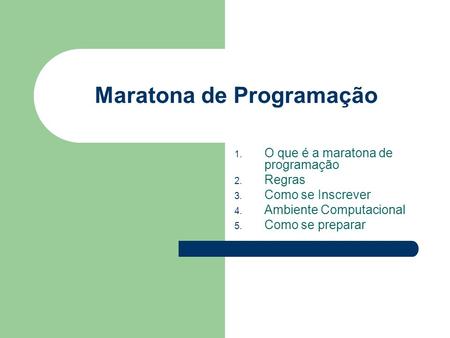 Maratona de Programação