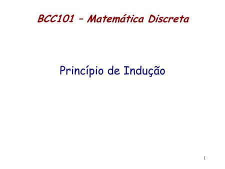 BCC101 – Matemática Discreta