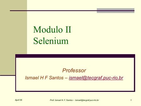 Professor Ismael H F Santos –