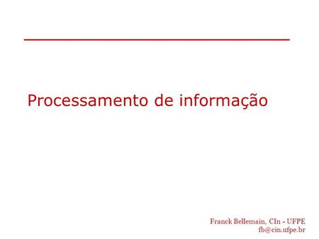 Processamento de informação