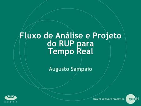 Fluxo de Análise e Projeto do RUP para Tempo Real