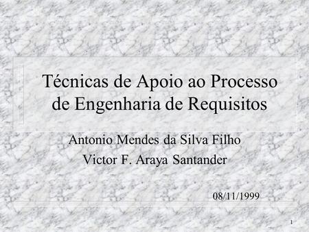Técnicas de Apoio ao Processo de Engenharia de Requisitos