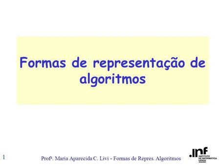Formas de representação de algoritmos