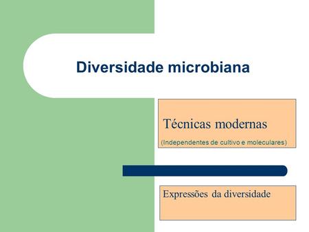 Diversidade microbiana