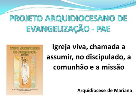 PROJETO ARQUIDIOCESANO DE EVANGELIZAÇÃO - PAE