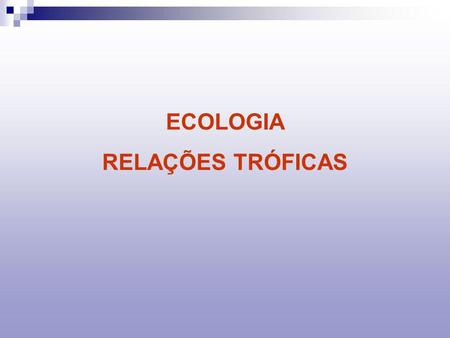 ECOLOGIA RELAÇÕES TRÓFICAS.