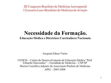 III Congresso Brasileiro de Medicina Aeroespacial