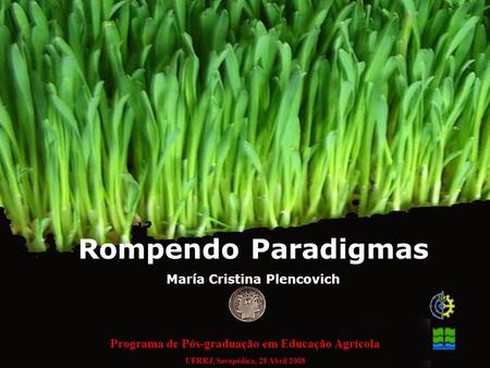 Rompendo Paradigmas María Cristina Plencovich Programa de Pós-graduação em Educação Agrícola UFRRJ, Seropédica, 28 Abril 2008.