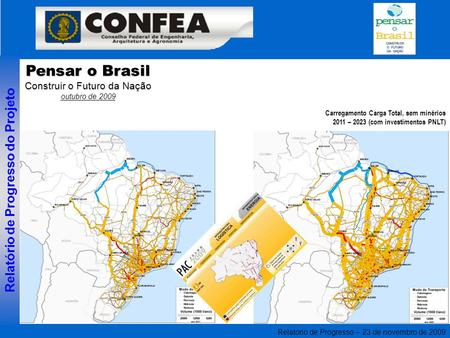 Relatório de Progresso – 23 de novembro de 2009 Relatório de Progresso do Projeto Pensar o Brasil Construir o Futuro da Nação outubro de 2009 Carregamento.
