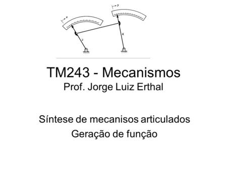 TM243 - Mecanismos Prof. Jorge Luiz Erthal