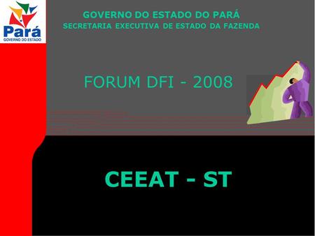 FORUM DFI - 2008 GOVERNO DO ESTADO DO PARÁ SECRETARIA EXECUTIVA DE ESTADO DA FAZENDA CEEAT - ST.