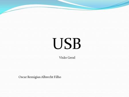 USB Visão Geral Oscar Remigius Albrecht Filho.