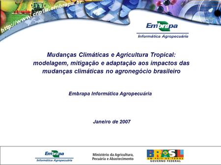 Mudanças Climáticas e Agricultura Tropical: