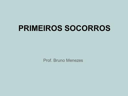 PRIMEIROS SOCORROS Prof. Bruno Menezes.