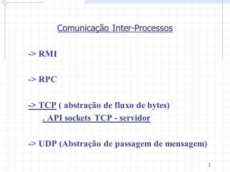 Comunicação Inter-Processos