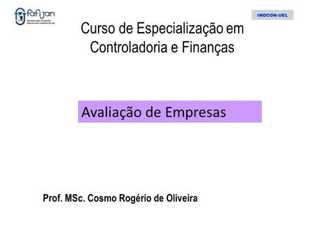 Prof. MSc. Cosmo Rogério de Oliveira