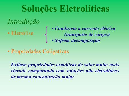 Soluções Eletrolíticas