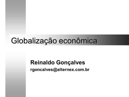 Globalização econômica