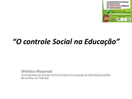 “O controle Social na Educação”