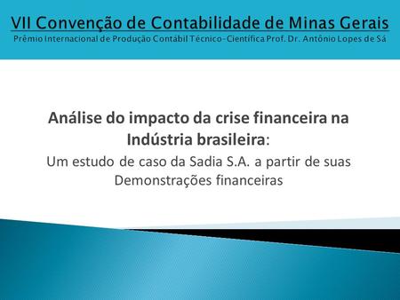 VII Convenção de Contabilidade de Minas Gerais