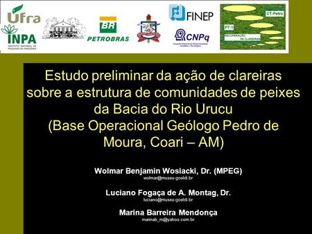 Estudo preliminar da ação de clareiras sobre a estrutura de comunidades de peixes da Bacia do Rio Urucu (Base Operacional Geólogo Pedro de Moura, Coari.