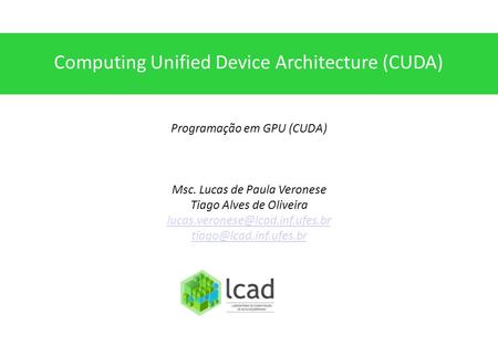 Computing Unified Device Architecture (CUDA)