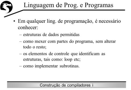 Linguagem de Prog. e Programas