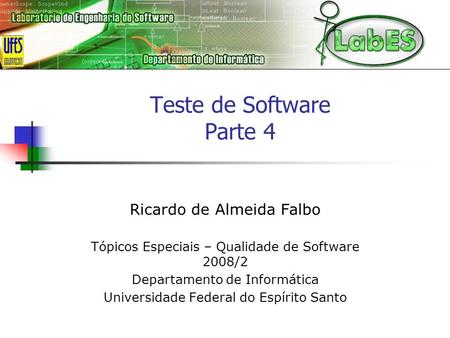 Teste de Software Parte 4