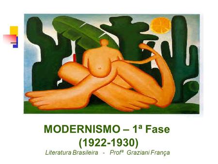 MODERNISMO – 1ª Fase (1922-1930) Literatura Brasileira - Profª Graziani França.